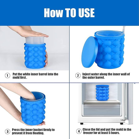 Silicone Ice Bucket, Ice Cube Genie