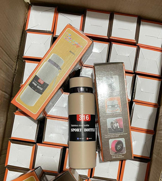 Portable Vacuum Stainless Steel Temperature Display Sports Smart Water Bottle 800ML