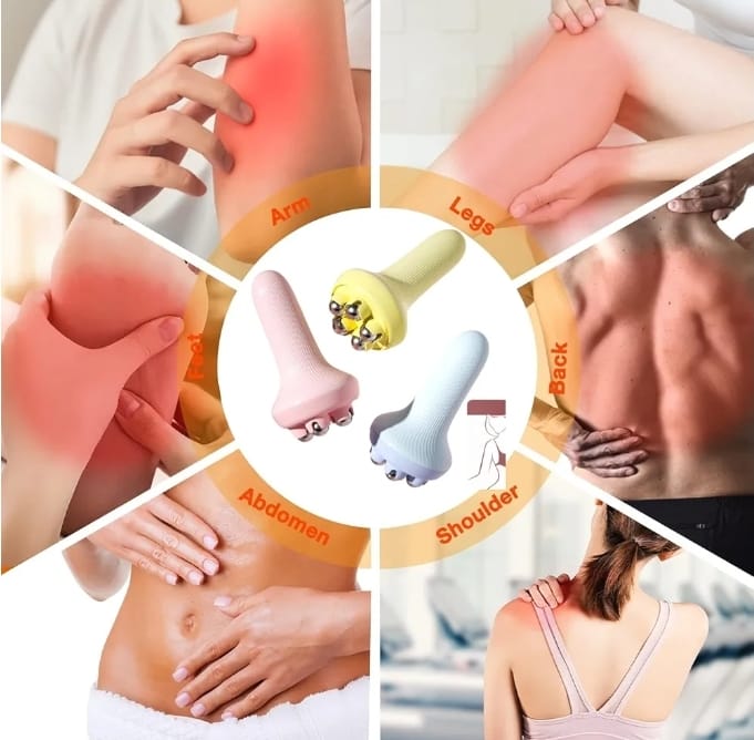 7 beads ball Portable massager roller Manual Hand body shoulder Massager therapy