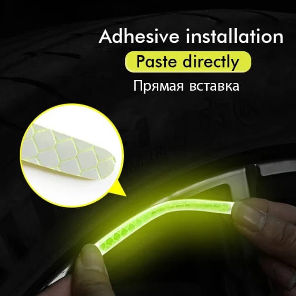 20pcs Light Luminous Car Wheel Hub Green Reflective Rim