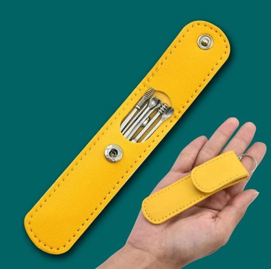 Pack Of 6 Earpick Cleaning Kit Steel Cleaner Spoon