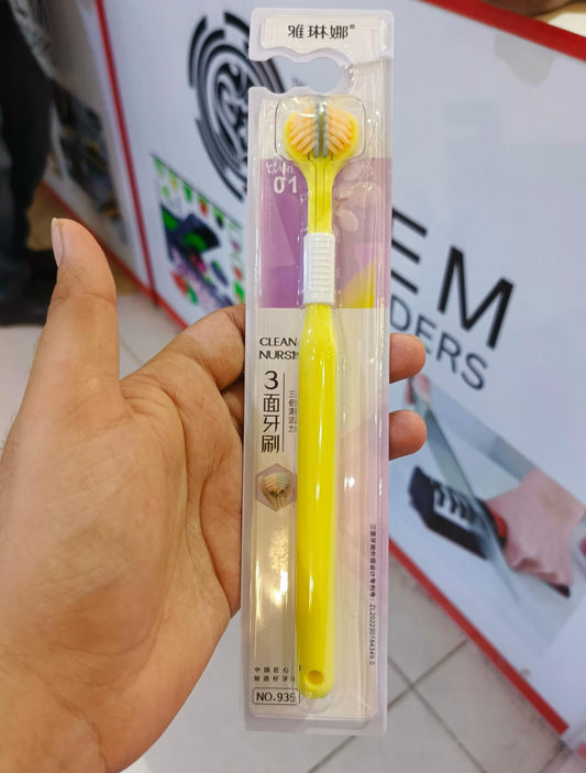 Three Sided Toothbrush Soft Bristles Gentle Clean