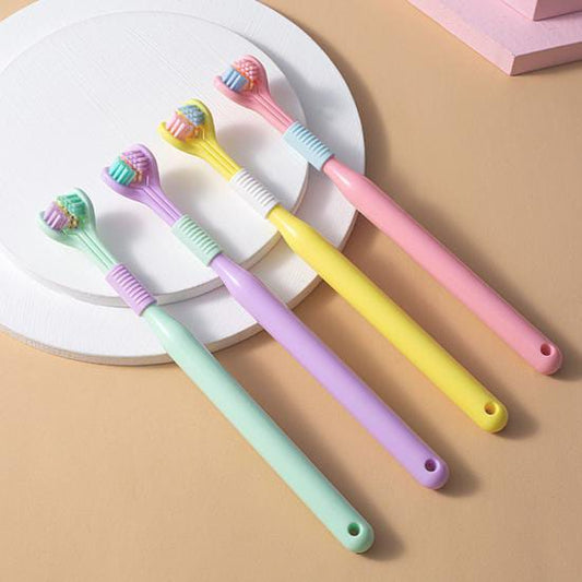 Three Sided Toothbrush Soft Bristles Gentle Clean