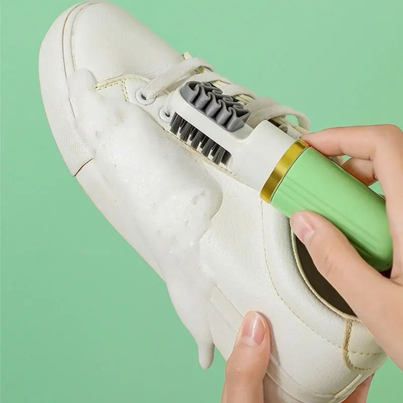 3in1 Shoe Brush with Dispensing Bottles Soft Bristled Wash Shoe Cleaning Tools