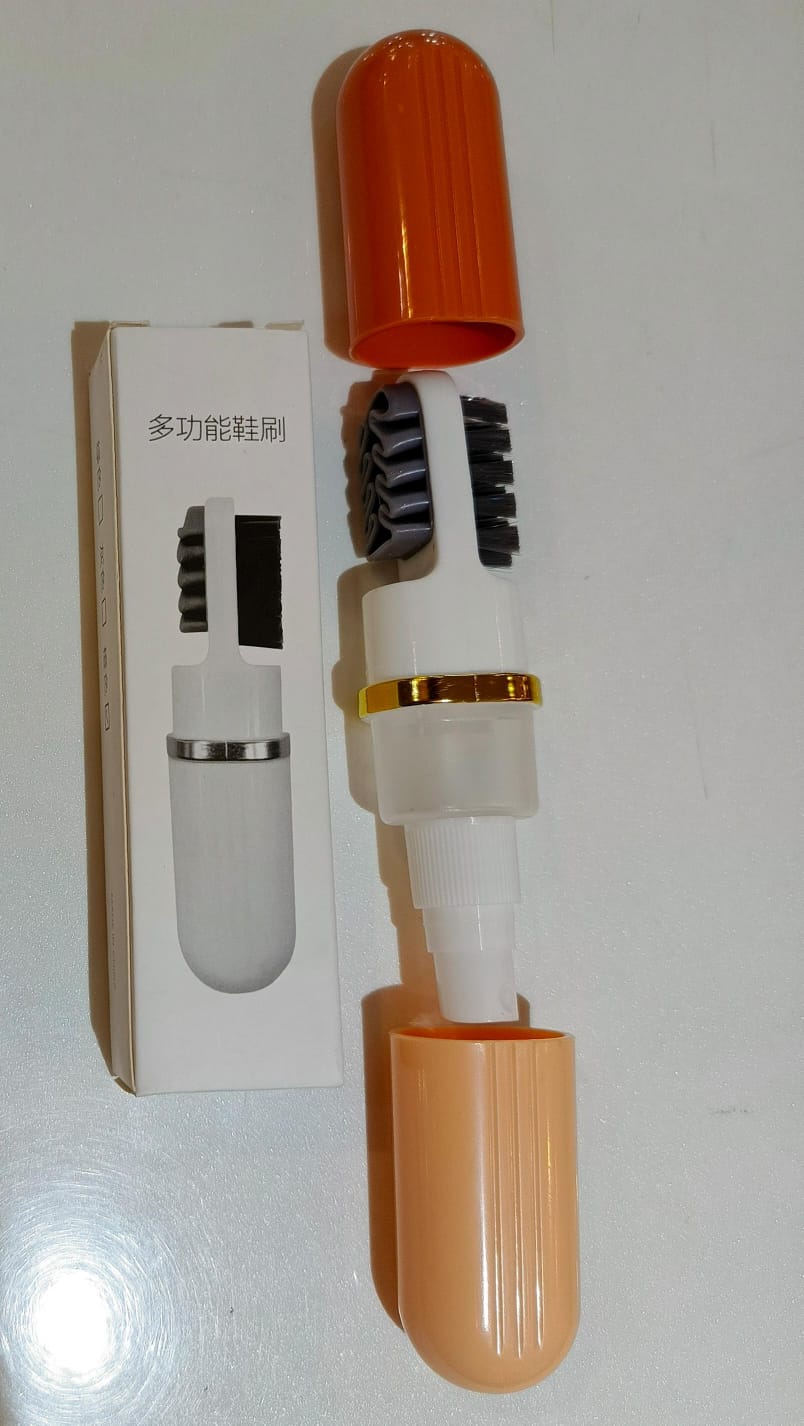 3in1 Shoe Brush with Dispensing Bottles Soft Bristled Wash Shoe Cleaning Tools