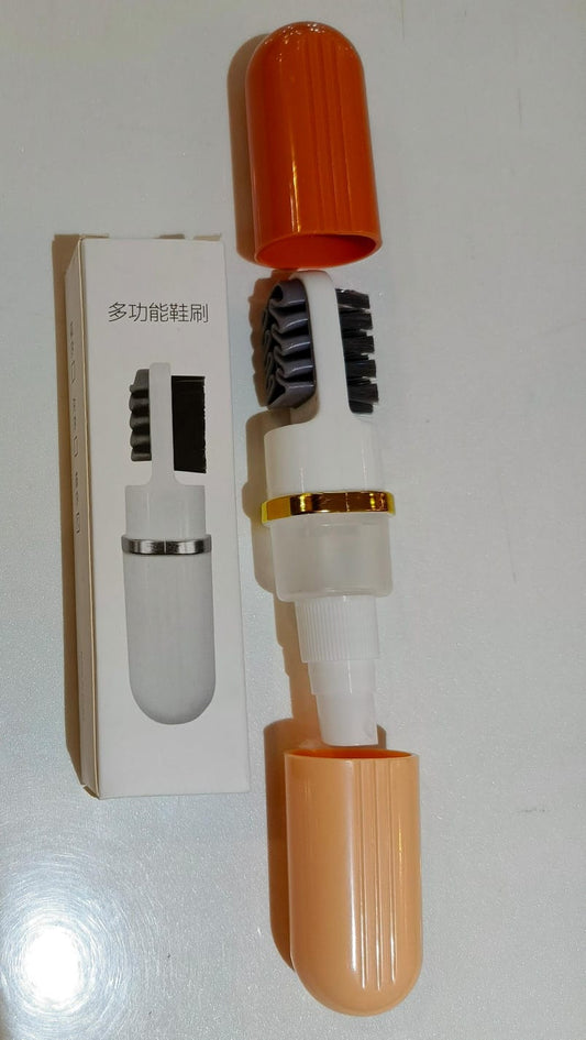 3in1 Shoe Brush with Dispensing Bottles Soft Bristled Wash Shoe Cleaning Tools