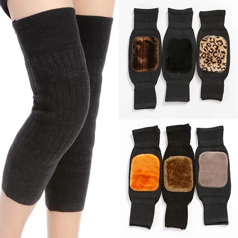 1 Pair Knee Brace Thermal Winter Sleeves Long Warm Leg Sleeve